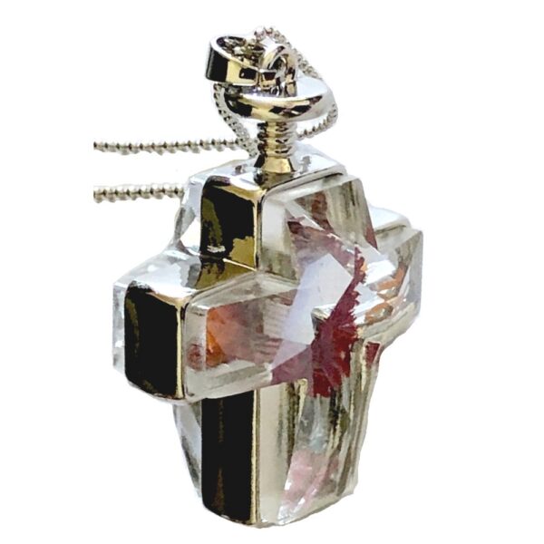 Pendant – Cross with Real Flower