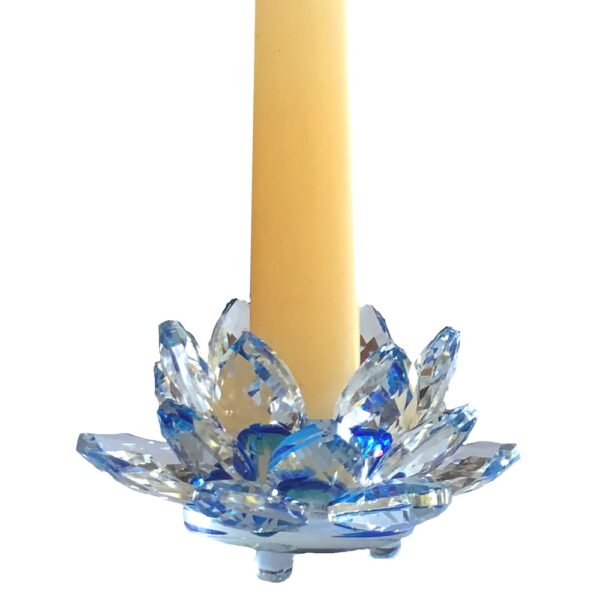 Crystal Lotus Blue Flower Candle Holder