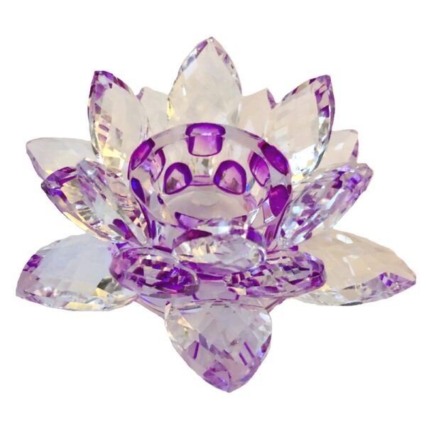 Crystal Lotus Purple Flower Candle Holder