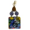 Pendant - Sterling Silver with Fused Glass, Topaz and Citrine