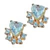 Rhinestone Gold Plated Stud Square Earrings